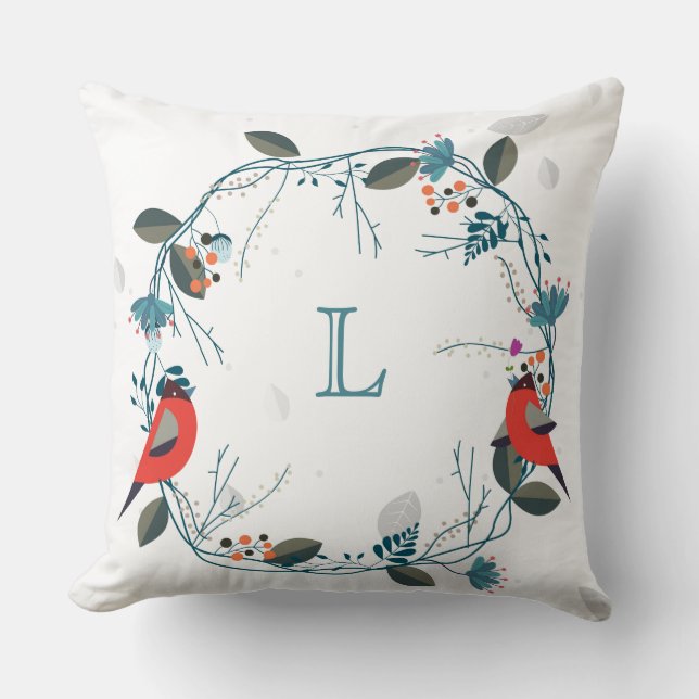 Pillow för Monogram andedräkt och Anpassningsbar a Kudde (Framsida)