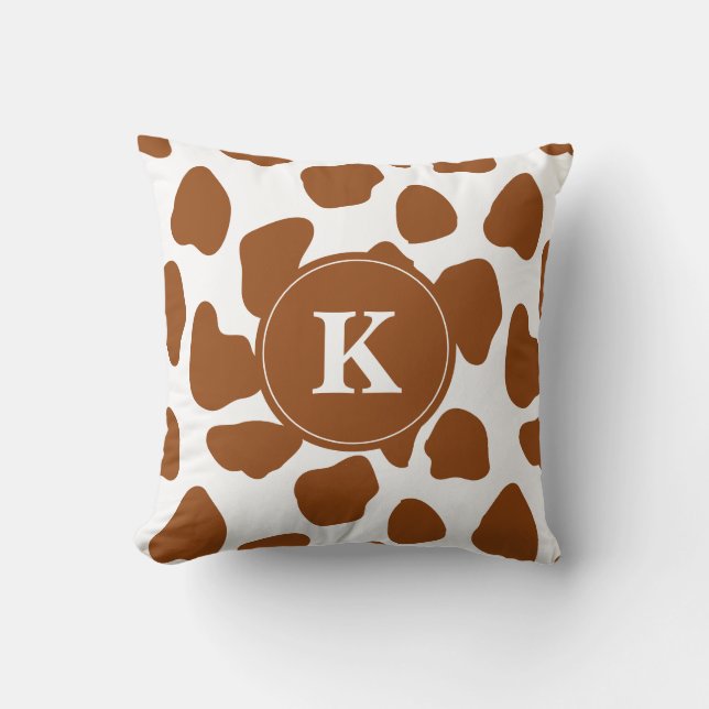 Pillow för Monogram brun kopia och skaldetaljer Kudde (Framsida)