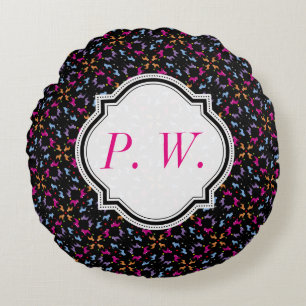 Pillow för monogrammets Fransk Rund Kudde