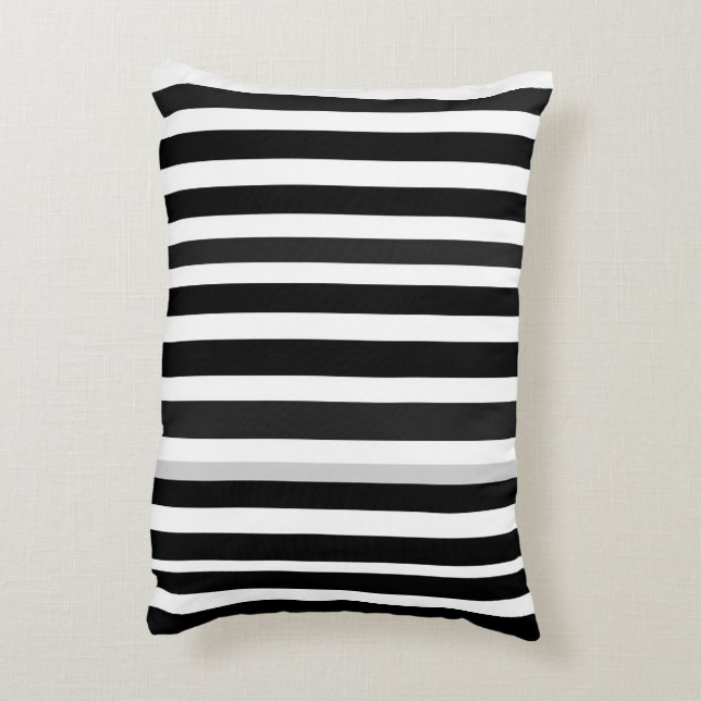 Pillow för monokrom elegance stripe prydnadskudde (Baksidan(Vertikal))