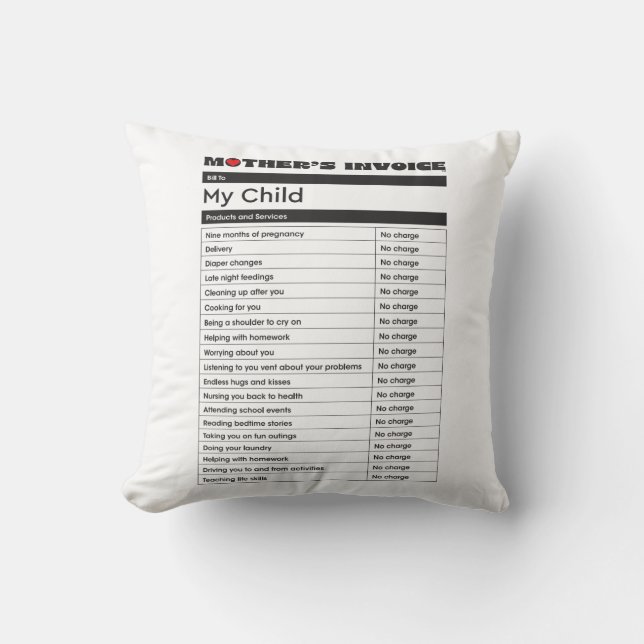 Pillow för mors dag Kärlek - gåva till Mamma Kudde (Framsida)