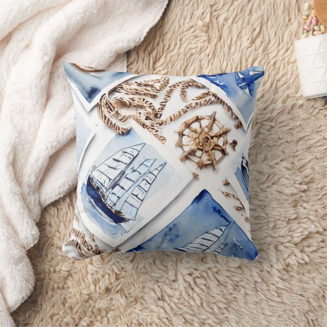 Pillow för Nautiskt tema Kudde (Filt)