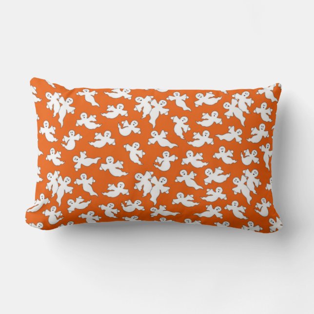Pillow för orange Flies Spöken Lumbarkudde (Framsida)