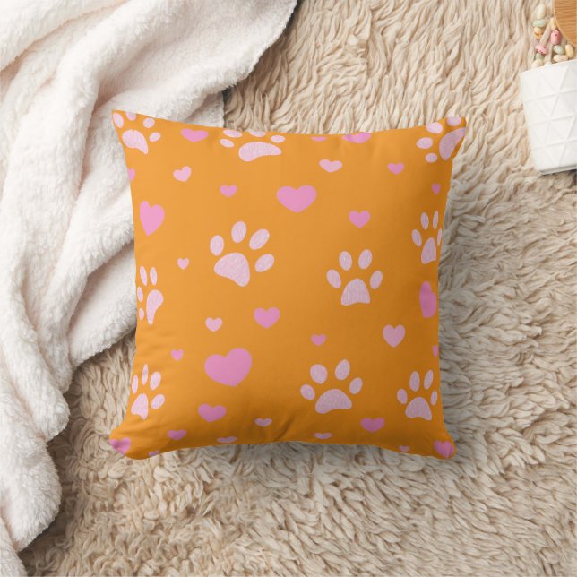 Pillow för Orangen rosa och vitsida för utskrift o Kudde (Filt)