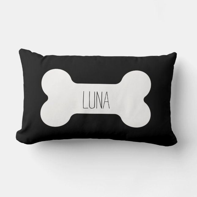 Pillow för personlig, Pillow för Hund, Black Lu Lumbarkudde (Framsida)