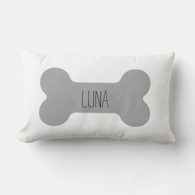 Pillow för personligens Hund, Pillow för Hund, Vit Lumbarkudde (Framsida)