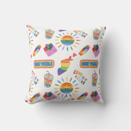Pillow för Pridet Cute LGBTQ+ Kudde