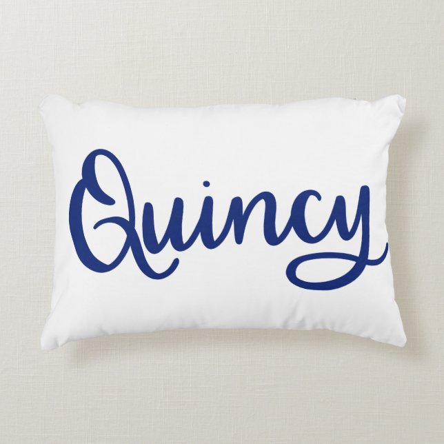 Pillow för Quincy Dainty-skript Prydnadskudde (Framsidan)