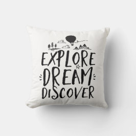 Pillow för resefotering Utforska Dream Discover Kudde