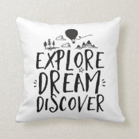 Pillow för resefotering Utforska Dream Discover