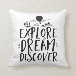Pillow för resefotering Utforska Dream Discover Kudde