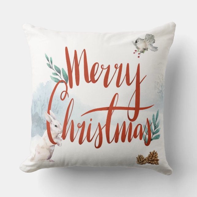 Pillow för reversibel vit/röd God jul Kudde (Framsida)