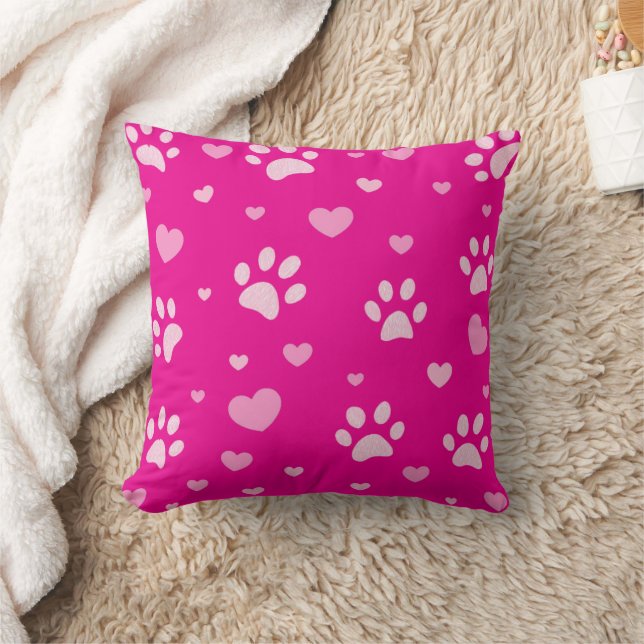 Pillow för shock rosa och vitbok kudde (Filt)