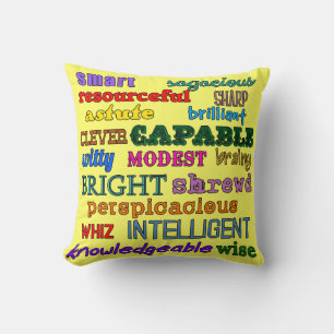Pillow för smarta personers positiva attribut kudde