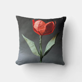 Pillow för styliserat rött Tulip Kudde