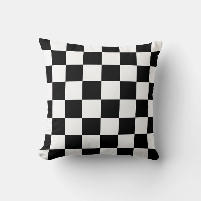 Pillow för svarta och vita kontrollpaneler kudde (Framsida)