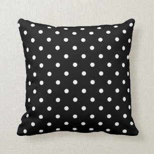 Pillow för svartvit polka kudde