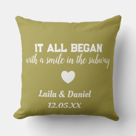 Pillow för Tunnelbanan personlig Kärlek - namn&dat Kudde
