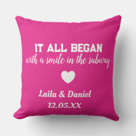 Pillow för Tunnelbanan personlig Kärlek - namn&dat Kudde