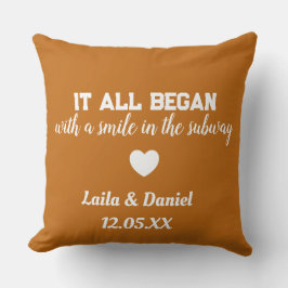Pillow för Tunnelbanan personlig Kärlek - namn&dat Kudde