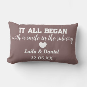 Pillow för Tunnelbanan personlig Kärlek - namn&dat Lumbarkudde