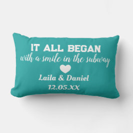 Pillow för Tunnelbanan personlig Kärlek - namn&dat Lumbarkudde