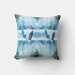 Pillow för två blå julgransar kudde