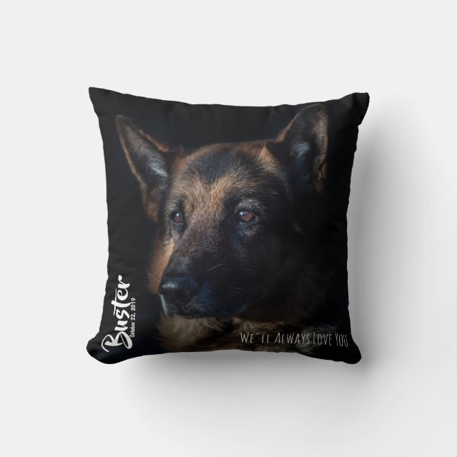 Pillow för tyska schepherd Memorial Kudde (Framsida)