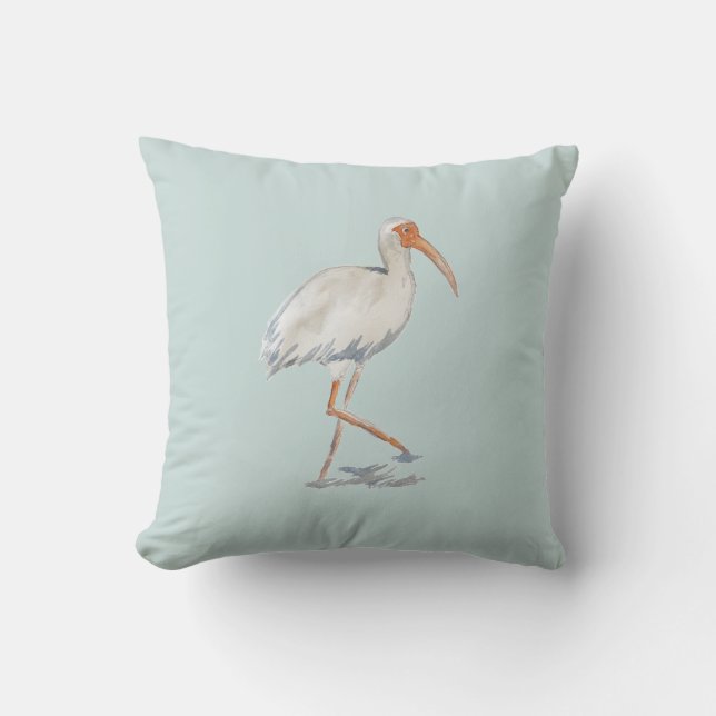 Pillow för vit Ibis-Neutralt för tropisk målning Kudde (Framsida)