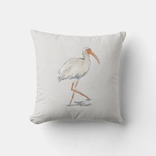 Pillow för vit Ibis-Neutralt för tropisk målning Kudde