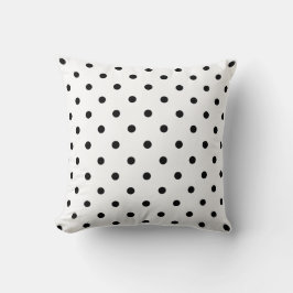 Pillow för vit/svart Polka dots Kudde