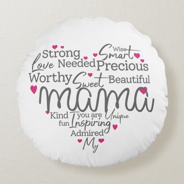 Pillow - Förbättra offertdesignen för Mammor Rund Kudde (Framsidan)