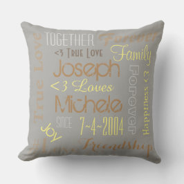 Pillow Forever love Personlig Namn och datum Kudde
