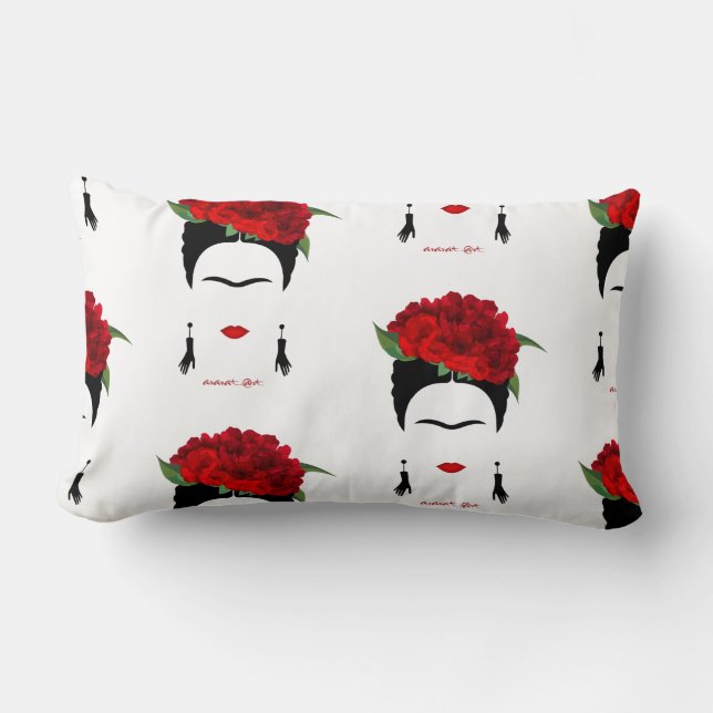 Pillow Frida Kahlo for Home Decor, mexikansk artis Lumbarkudde (Framsida)