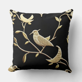 Pillow|Golden Nightingale|Guld Löv\Dekorativ kudde