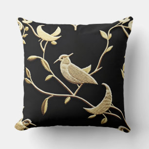 Pillow Golden Nightingale Guld Löv\Dekorativ kudde