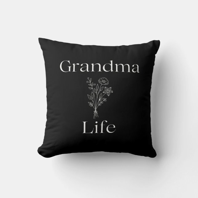 Pillow Grandma Life Wildblommor Kudde (Framsida)