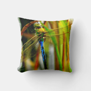 Pillow-Grönt och tealblådrafluga, grönt öga Kudde
