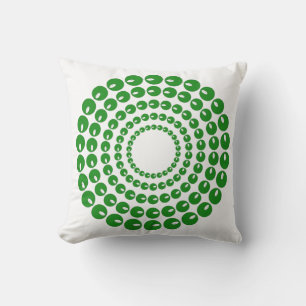 Pillow - Grönt Pärlor i koncentriska cirklar Kudde