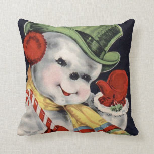 Pillow Hats åt dig, Vintage Helgdag Snögubbe Kudde