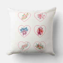 Pillow Hearts med blommor Kudde