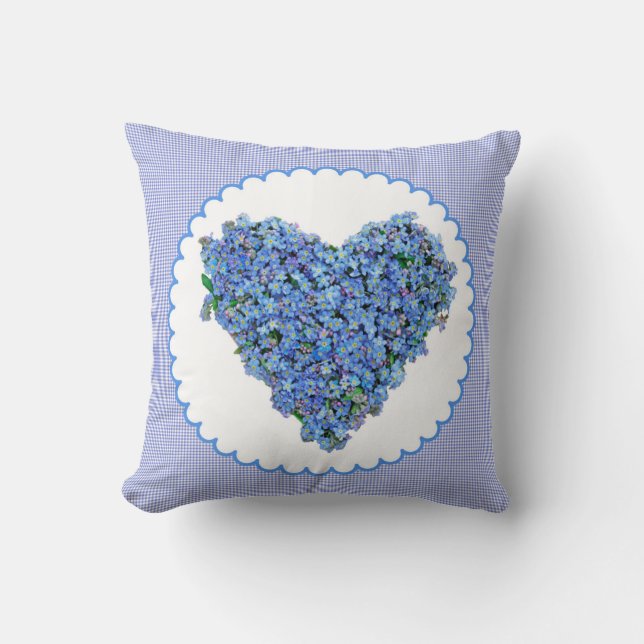 Pillow-hjärtat i den glömda blomman kudde (Framsida)