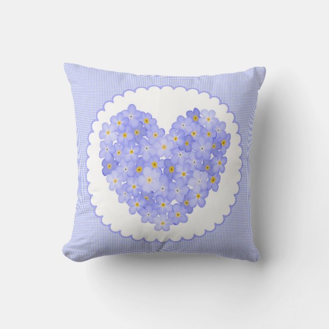 Pillow-hjärtat i den glömda blomman kudde (Framsida)