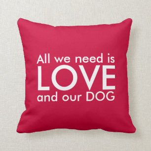 Pillow hund - allt vi behöver är kärlek och hund kudde
