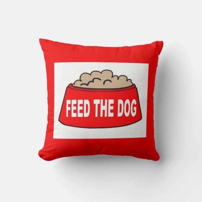 Pillow Hund Bowl Red Matar Hund Kudde (Framsida)