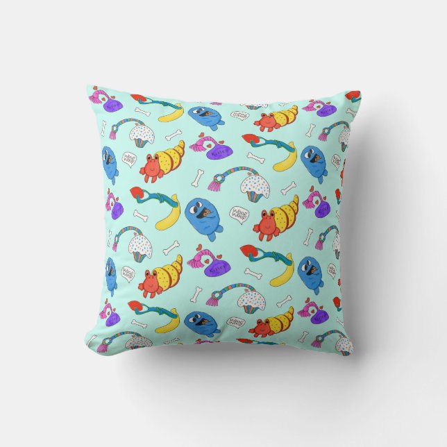 Pillow "Hund Leksak och Hund" Kudde (Framsida)