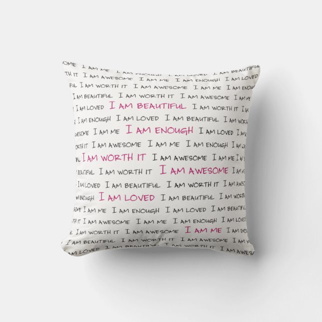 Pillow - I am beautiful, I am enough, I am worth.. Kudde (Framsida)
