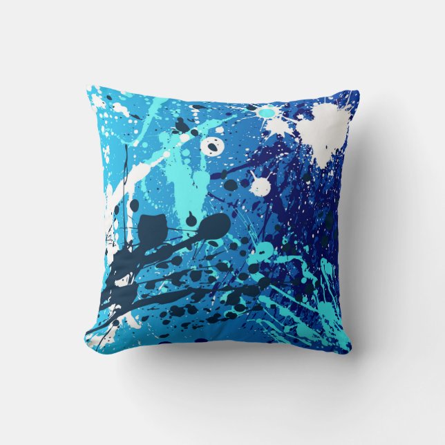 Pillow i modern abstrakt besprutad stil kudde (Framsida)