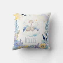 Pillow i Namn Nursery Baby Ostrich Boho