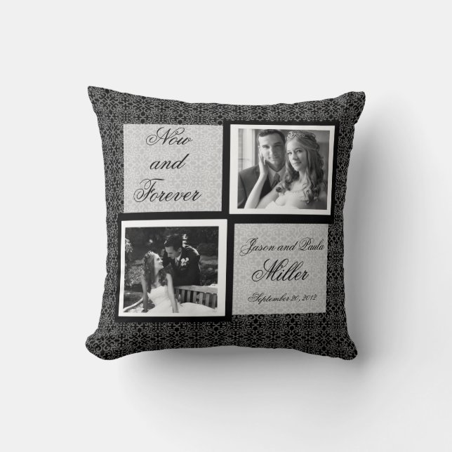 Pillow i Svarta och vita Mönster Kudde (Framsida)
